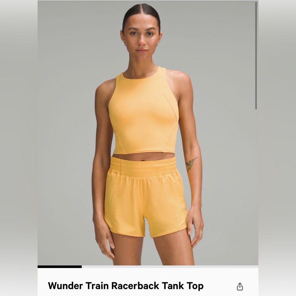 🍋 Lululemon Wunder Train racerback tank top size 8 mango dream 🥭